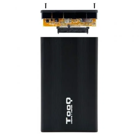 TooQ Caja Externa para Disco Duro 2.5" SATA III Aluminio USB 2.0 TQE-2510B hasta 4TB - Compatible con Windows, Mac, Linux